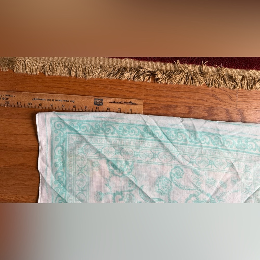 Mint Green Patterned square Scarf - Picture 11 of 12